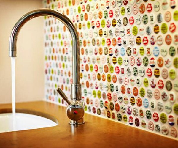 bottle cap backsplash